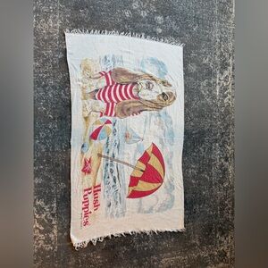 Vintage 90s Hush Puppies Beach Towel with Dog Print